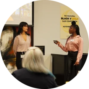Two female students presenting