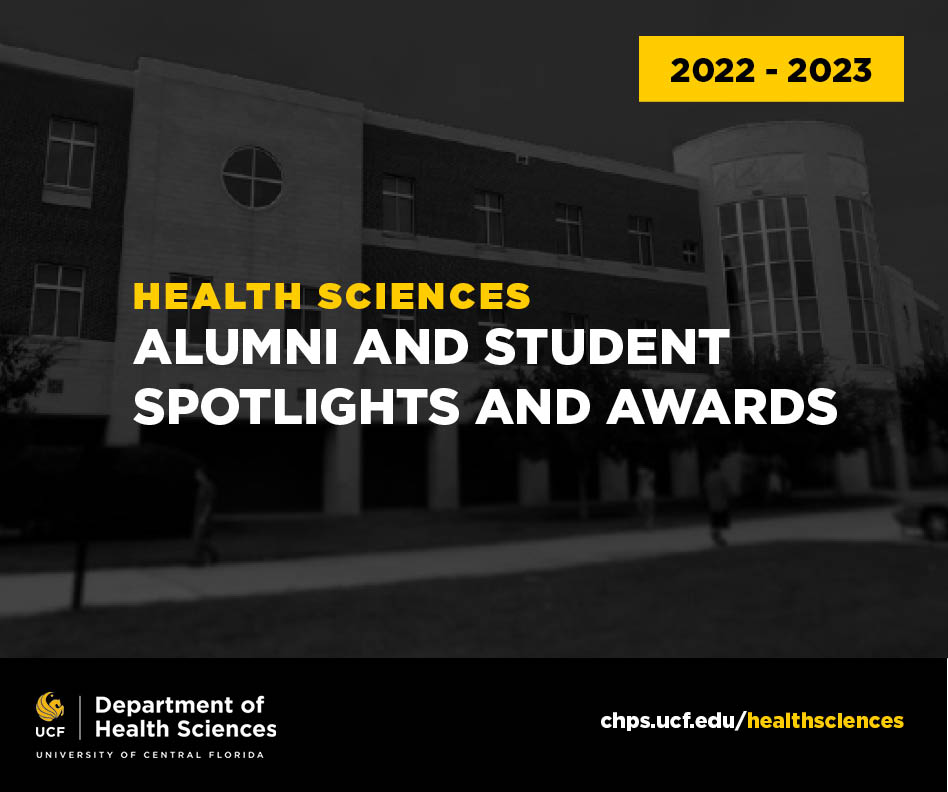 cover of a flipbook - text: Health Sciences - Alumni and student spotlights and awards