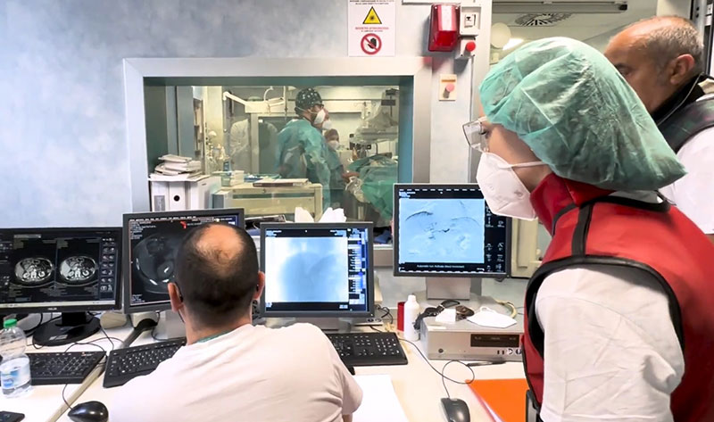 HS internship student reviewing medical scans