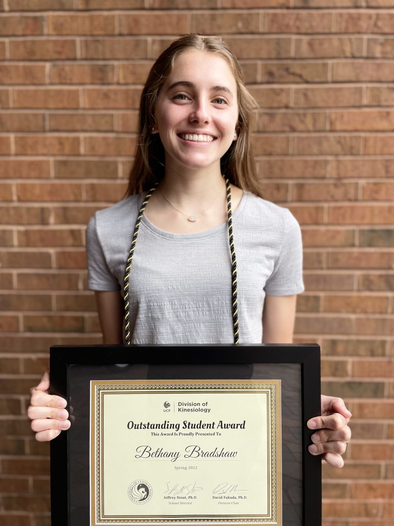 Bethany Bradshaw Selected as Spring 2022 Outstanding Kinesiology Student