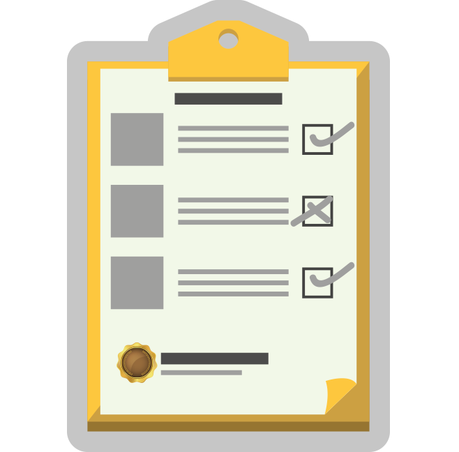 graphic icon of a clipboard checklist
