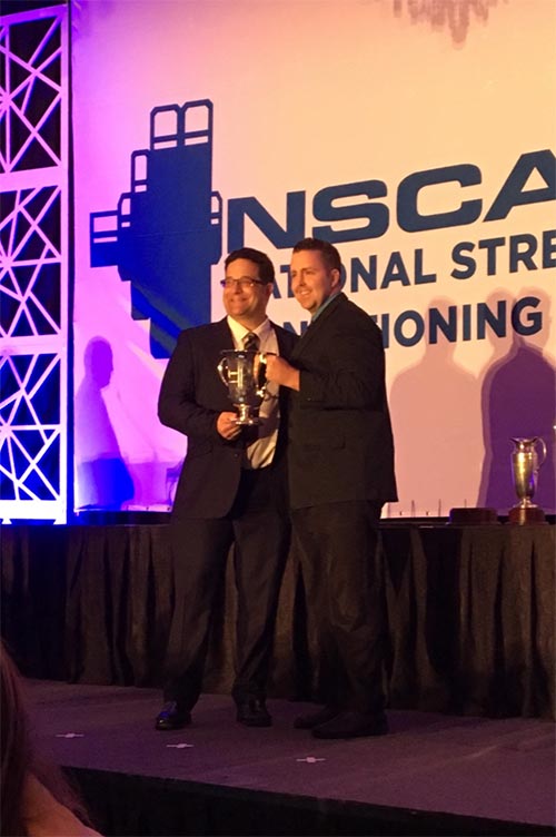 Matt Stock being named Educator of the Year at the 40th annual NSCA National Conference.