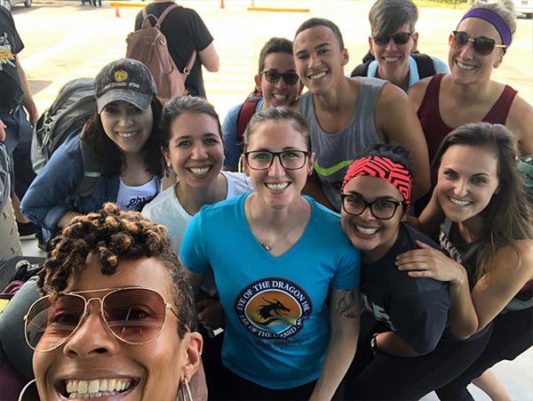 Group of physical therapy students at Peruvian Clinic.