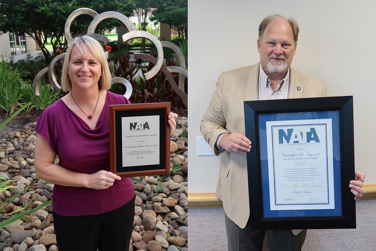Schellhase, Ingersoll Receive Honors, Recognition from National Athletic Trainers’ Association