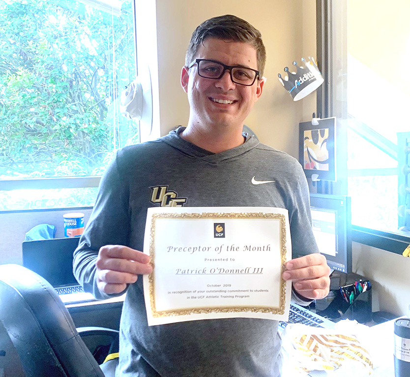 Patrick O’Donnell III Named UCF Athletic Training Preceptor of the Month for October 2019