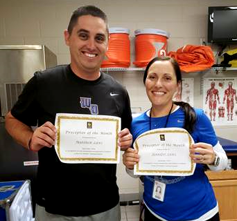 Jennifer and Matthew Laws are November’s Athletic Training Preceptors of the Month