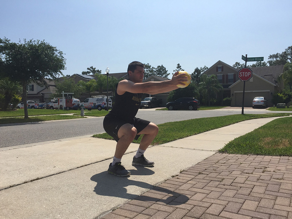 Jeff Stout Jr doing squats