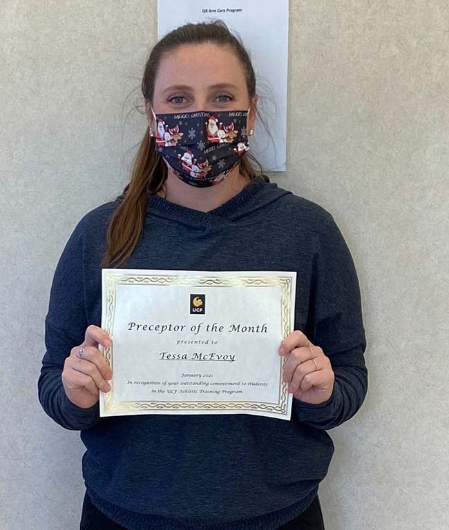 Athletic Training Preceptor of the Month for January 2021: Tessa McEvoy