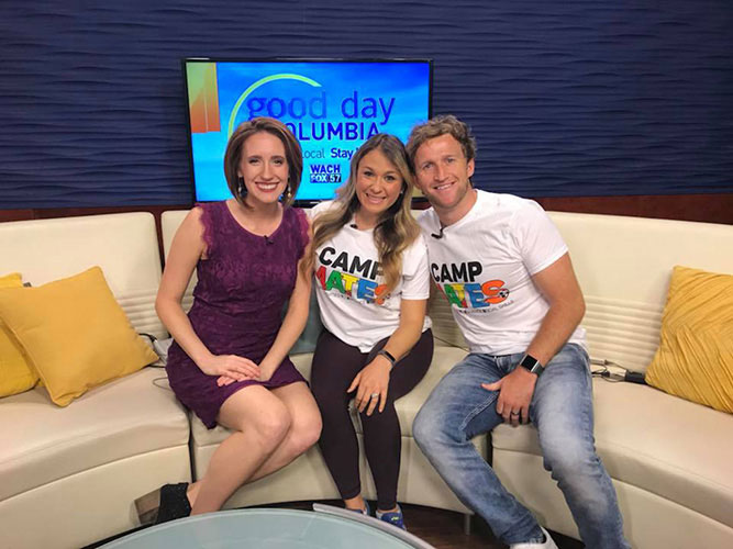 Keith Brazendale and his wife alongside Good Day Columbia news anchor