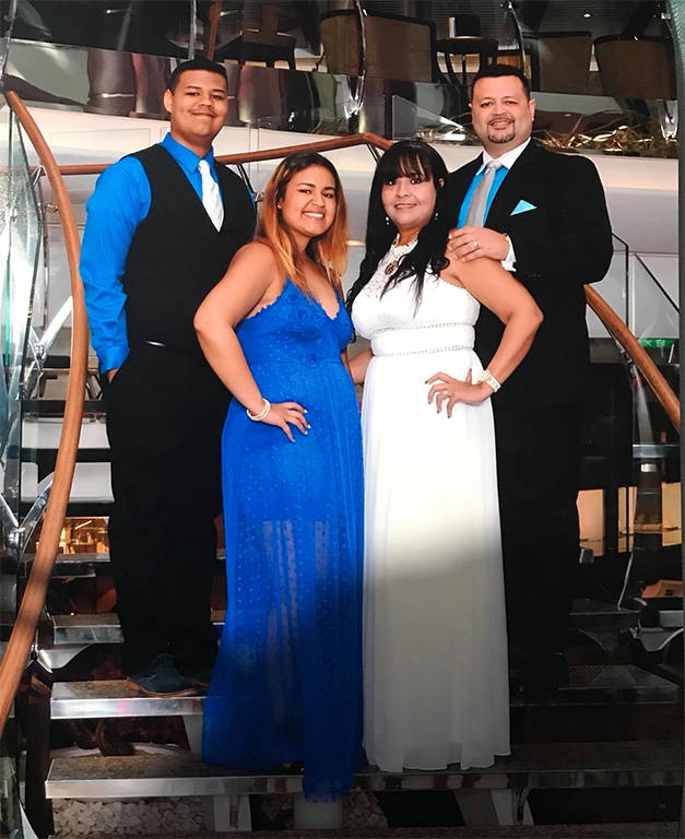 Allison Diaz with her family – her brother Dorian, and her parents Brenda and Ryan