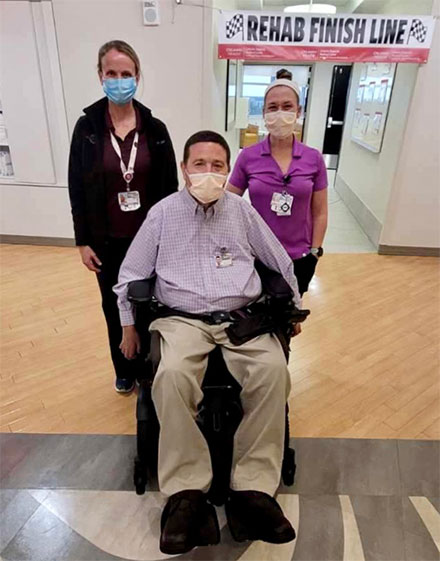 people with masks in hospital setting
