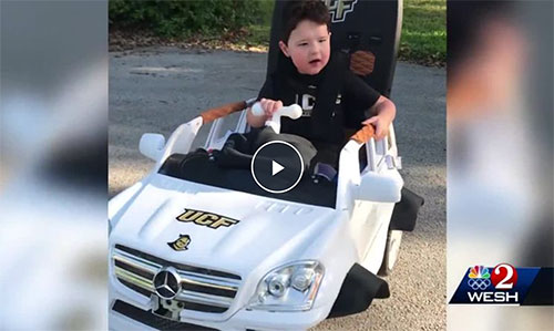 Longwood boy with rare disorder gets new ride for 4th birthday thanks to UCF program