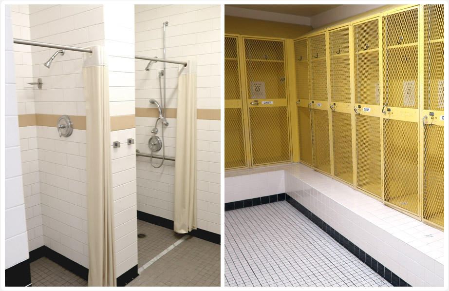 locker room and showers