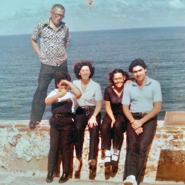 Rosa-Lugo's family trip to Puerto Rico. From left, her father, brother Edwin, Rosa-Lugo, sister Maritza, and brother Bernardo.