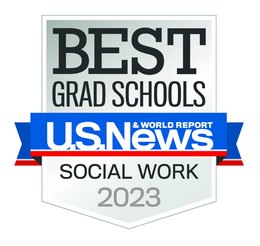 Crest logo of the U.S. News & World Report. Says: Best Grad Schools, Social Work 2023