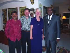 Pati poses with Maiden, Van Hook and Dr. Gary Lawrence