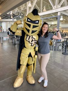 Sarah Fretti with Knightro