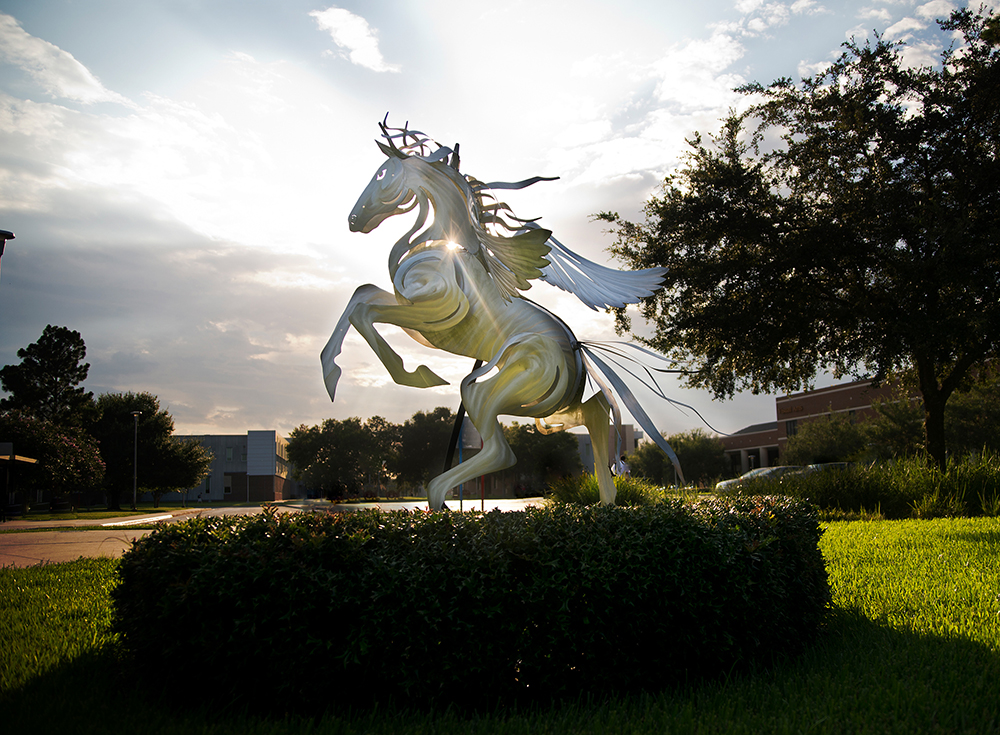 Pegasus Sculpture Burnett Honors College.