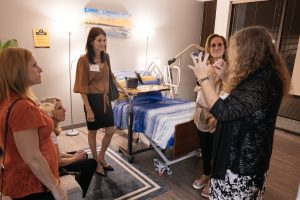 people standing in smart apartment