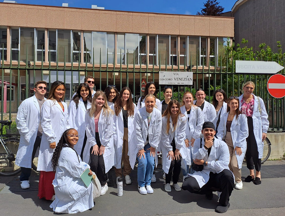 Students with the College of Health Professions and Sciences traveled to Italy to learn more about careers in healthcare and experience international culture. 