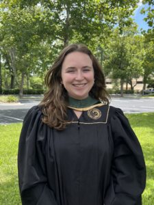 Mary Grace in graduation regalia