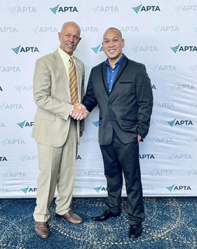 Residency Director, DPT Morris “Rick” Beato, with the APTA Lucy Blair Outstanding Service Award.