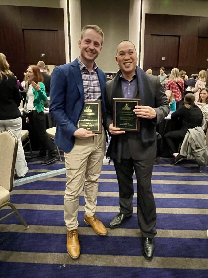 Residency Director and Clinical Associate Professor Morris “Rick” Beato smiles with the ANPT Outstanding Service Award.