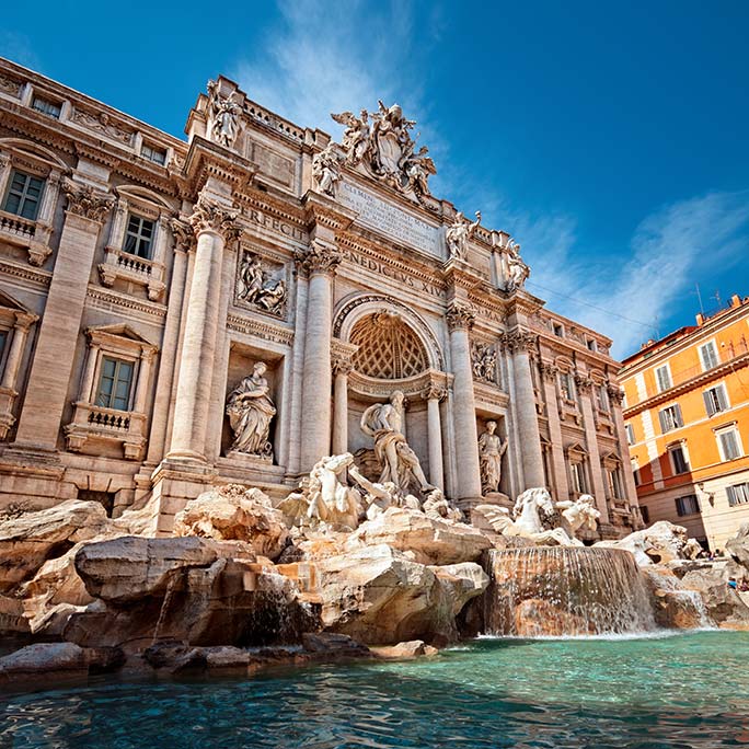 Trevi Fountain (Fontana di Trevi) in Rome - Italy