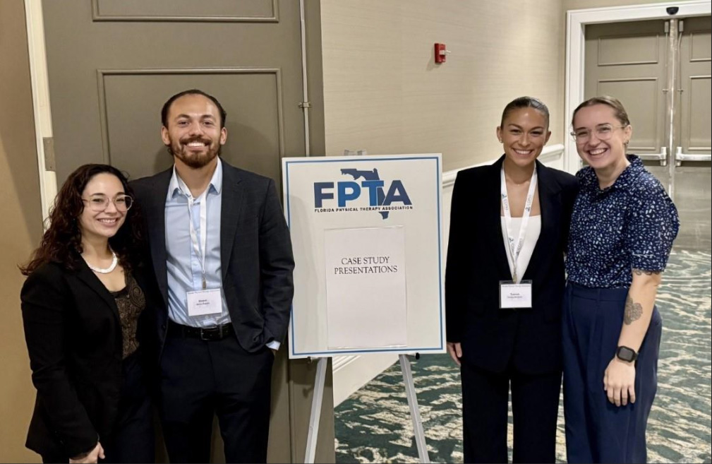 Neurologic residents Gabriela Rodriguez and Sarah McLennan along with sports residents Tsianna Barnwell and Alvaro Zapata.