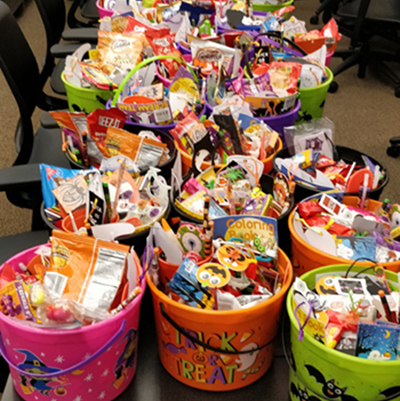 Buckets full of candy