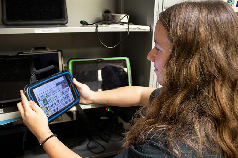 Students gain experience connecting clients with communications technologies at locations like the Florida Alliance for Assistive Services and Technology (FAAST) Center.